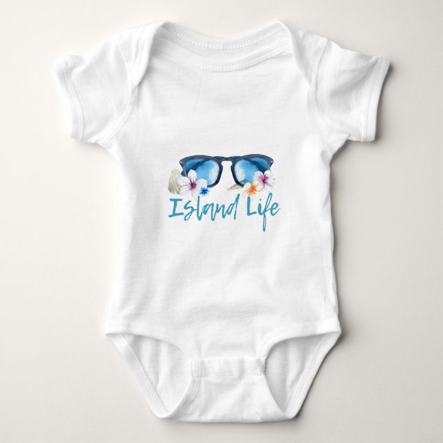 Insel Life-Sonnenbrille Baby Strampler (Vorderseite)