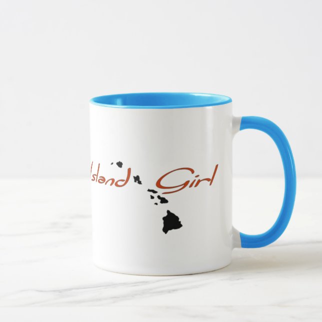 Insel-Mädchen - Hawaii - Schräge Tasse (Rechts)