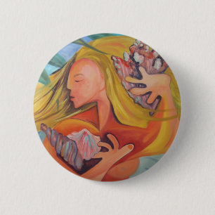 Insel-Mädchen - Knopf Button