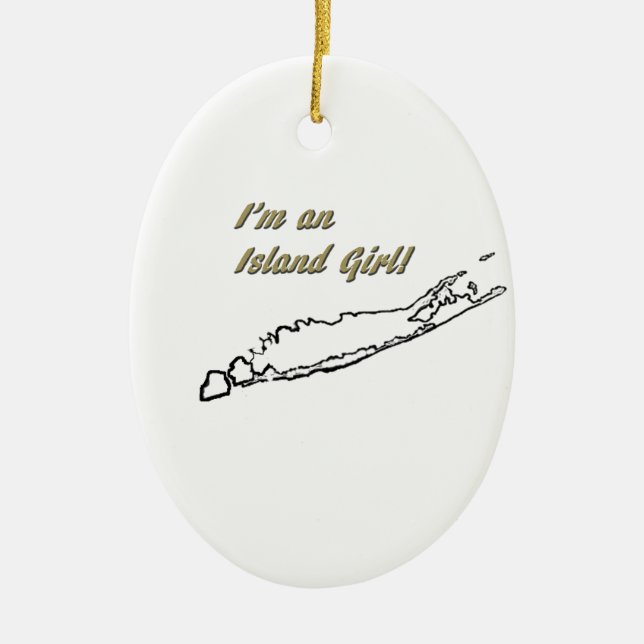 Insel-Mädchen (Long Island) Keramik Ornament (Vorne)