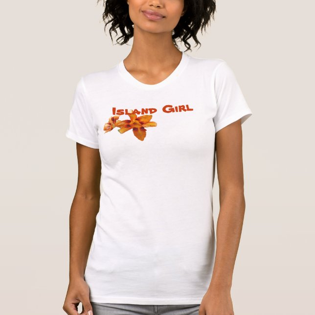 Insel-Mädchen-Orange T-Shirt (Vorderseite)