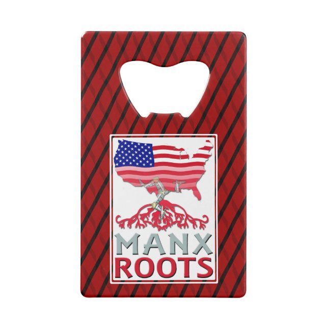 Insel Man Manx American Kreditkarten Flaschenöffner (Rückseite)