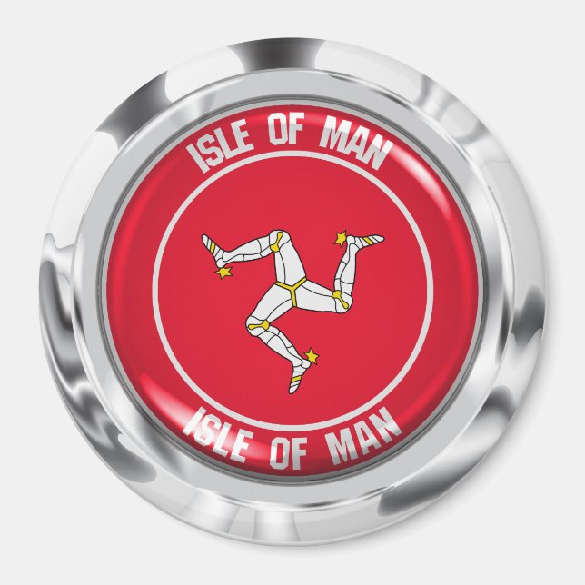 Insel Man Round Emblem Magnet (Vorne)