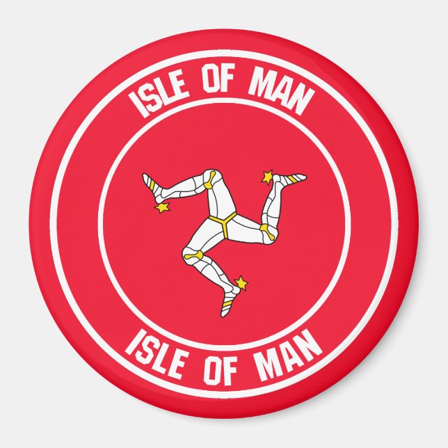 Insel Man Round Emblem Magnet (Vorne)