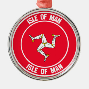 Insel Man Round Emblem Ornament Aus Metall