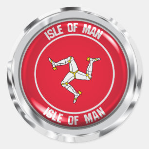 Insel Man Round Emblem Runder Aufkleber