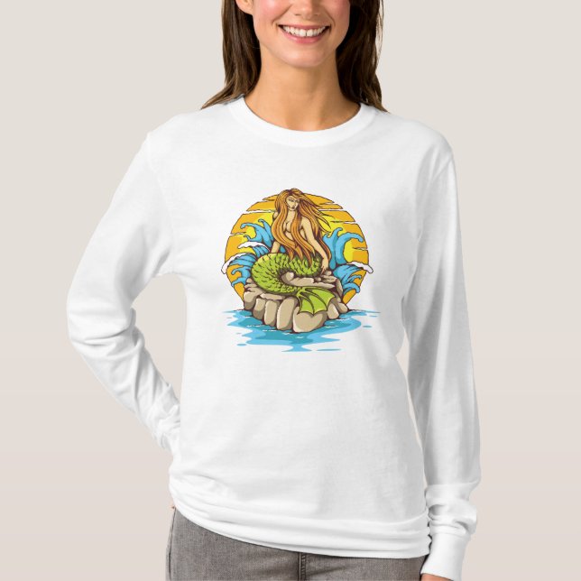 Insel-Meerjungfrau mit Stammes- T-Shirt (Vorderseite)