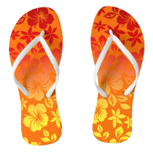 Insel-Mischungs-hawaiischer Hibiskus mit Blumen Flip Flops