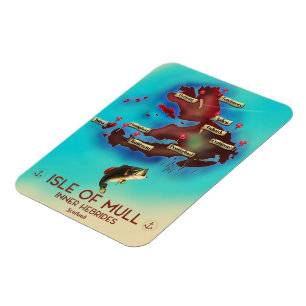 Insel Mull Innere Hebriden Schottland Vintage-Kart Magnet