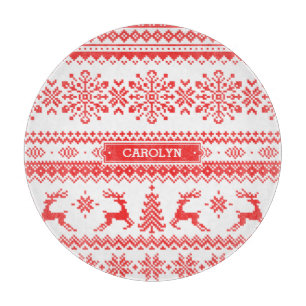 Insel-Mustermonogramm der Weihnachtsstrickjacke Schneidebrett