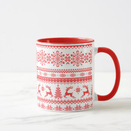 Insel-Mustermonogramm der Weihnachtsstrickjacke Tasse