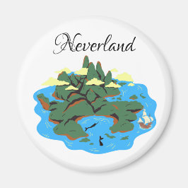 Insel Neverland mit Meerjungfrauen und Piratenschi Magnet