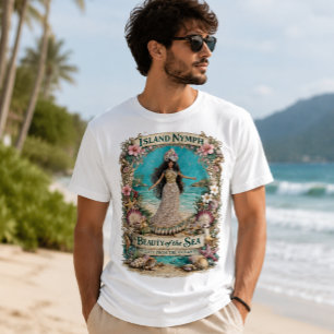 Insel-Nymphe Tropische Spirituelle Ozean-Fantasie- T-Shirt