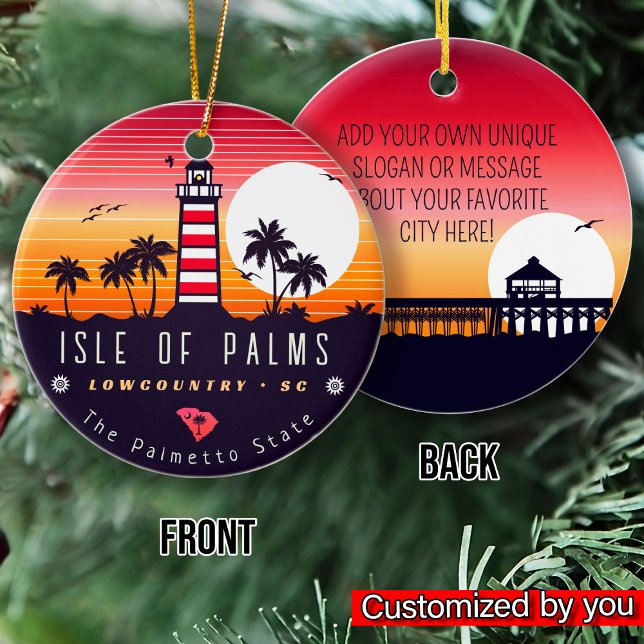 Insel Palms Leuchtturm SC Retro Sunset Souvenirs Keramik Ornament (Von Creator hochgeladen)