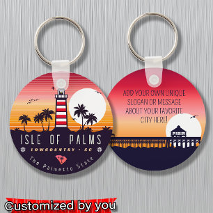Insel Palms Leuchtturm SC Retro Sunset Souvenirs Schlüsselanhänger