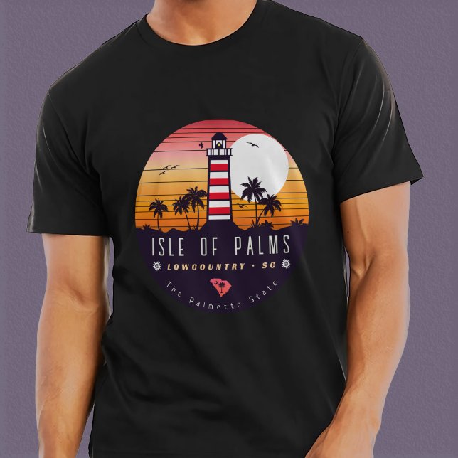 Insel Palms Leuchtturm SC Retro Sunset Souvenirs T-Shirt (Von Creator hochgeladen)