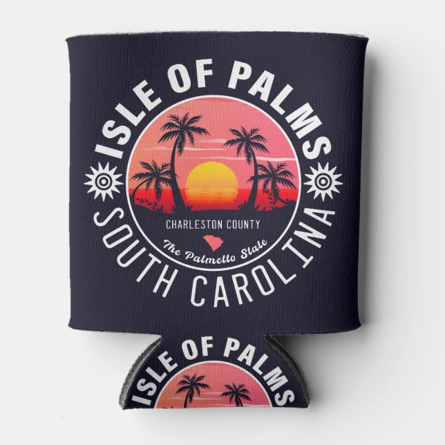 Insel Palms SC Retro Sunset Souvenirs 80er Dosenkühler (Vorderseite)
