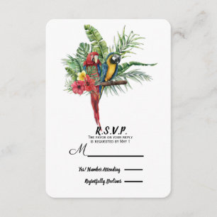 Insel-Paradies-Vogel-tropisches Blumenhochzeit RSVP Karte