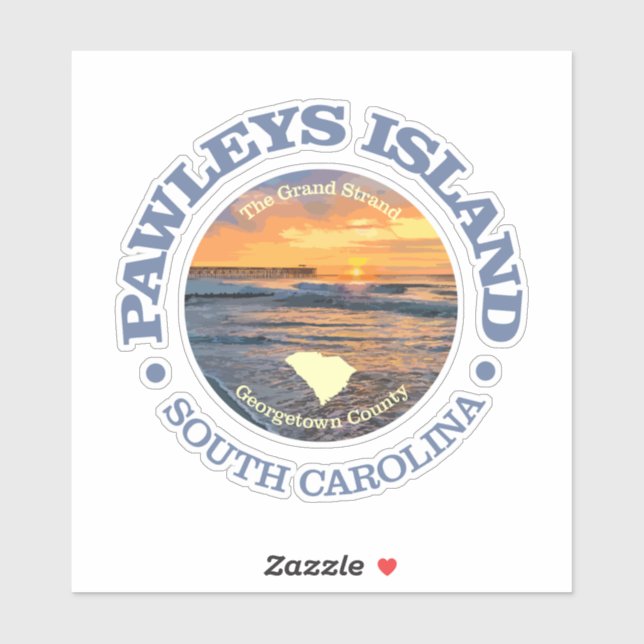 Insel Pawleys (C) Aufkleber (Blatt)