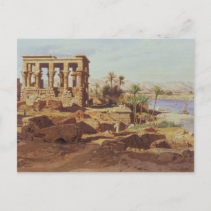 Insel Philae, 1866 (w/c) Postkarte