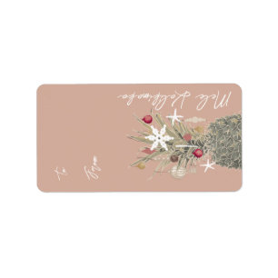 Insel Pine, Weihnachtsgeschenk im hawaiianischen S Adressaufkleber