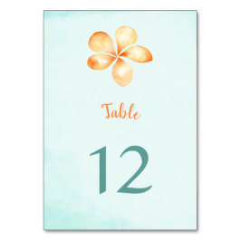 Insel Plumeria Tischnummer Cards