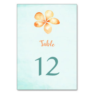 Insel Plumeria Tischnummer Cards