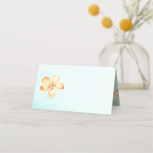 Insel Plumeria Wasserfarbe Leere Platzkarten