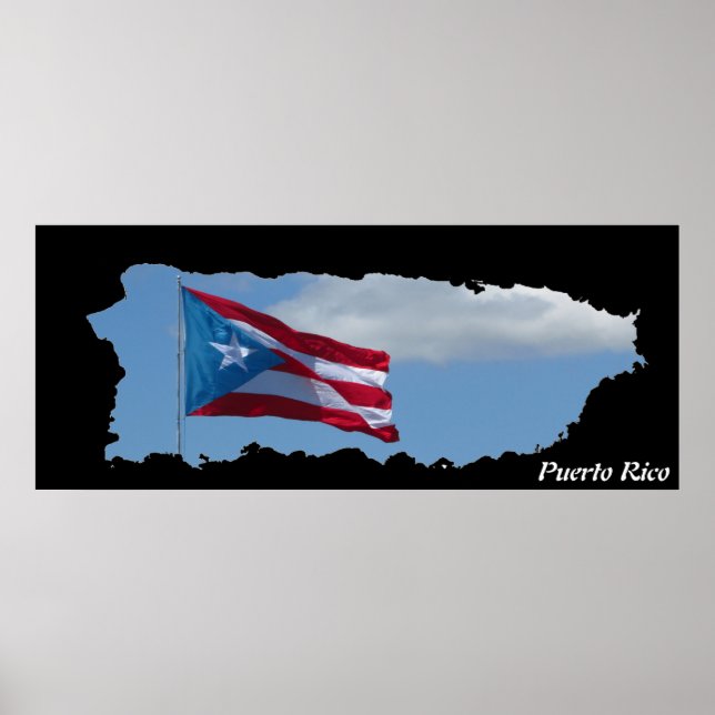 Insel Puerto Rico Karte Poster (Vorne)