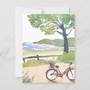 Insel-Radtour   Martha‘s Vineyard Aquarell Postkarte