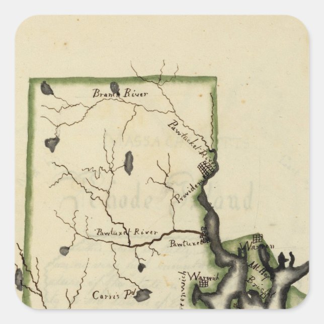 Insel Rhode 6 Quadratischer Aufkleber (Vorderseite)