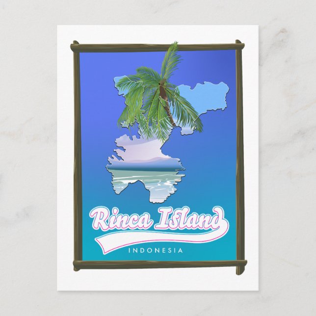 Insel Rinca Indonesien Reiseplan Feiertagspostkarte (Vorderseite)