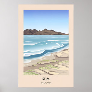 Insel Rum Schottland Reiseplakat Poster