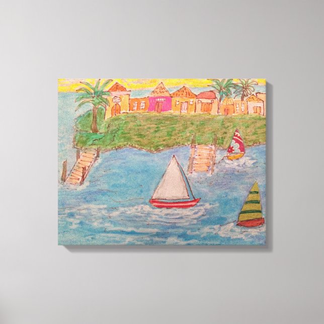 Insel Sailboat Leinwanddruck (Vorderseite)