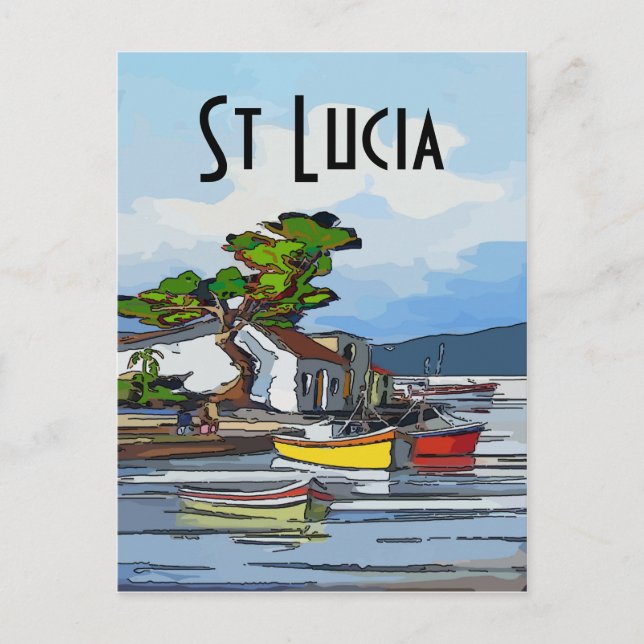 Insel Saint Licia, Text bearbeiten Postkarte (Vorderseite)