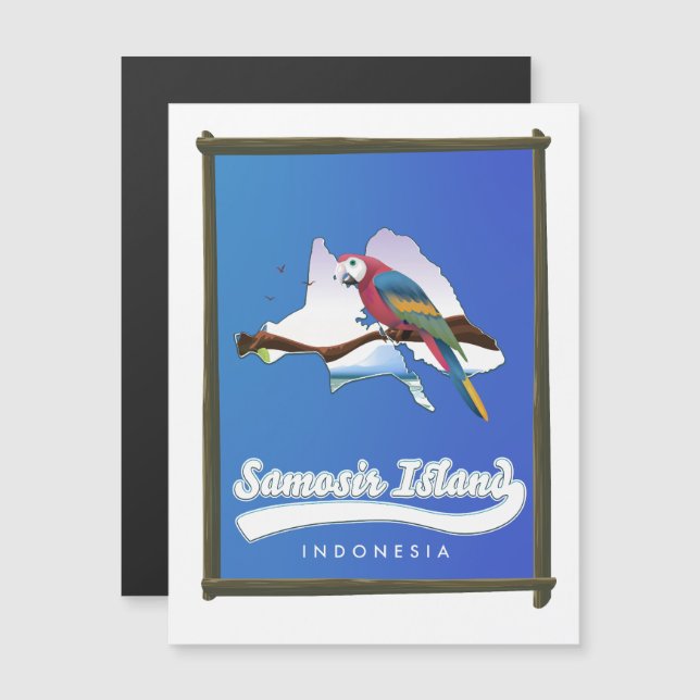 Insel Samosir Magnetkarte (Vorne/Hinten)