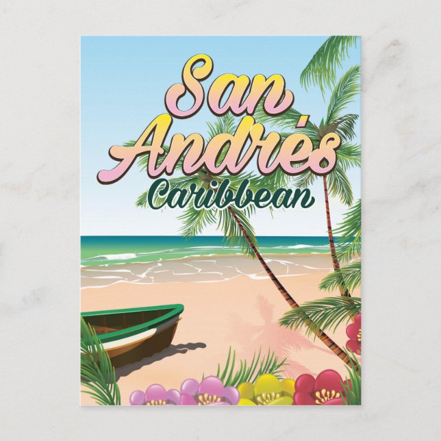 Insel San Andrés Reiseplakat Postkarte (Vorderseite)