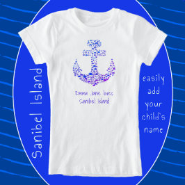 Insel Sanibel FL Sea Creatures Anchor and Name T-Shirt