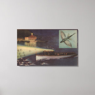 Insel Sankt Catalina, CA-Kasino, fliegender Fisch Leinwanddruck