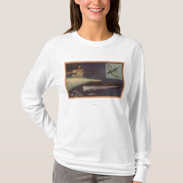 Insel Sankt Catalina, CA-Kasino, fliegender Fisch T-Shirt (Vorderseite)