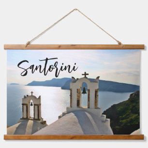 Insel Santorini Griechenland Wandteppich Mit Holzrahmen