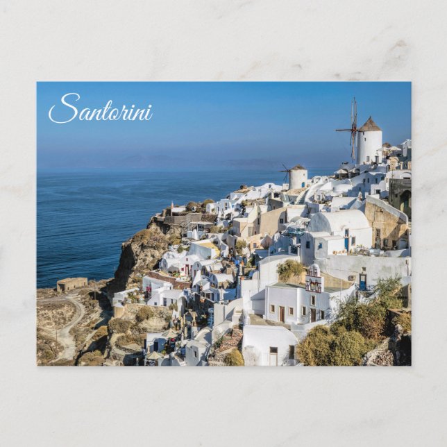 Insel Santorini Postkarte (Vorderseite)