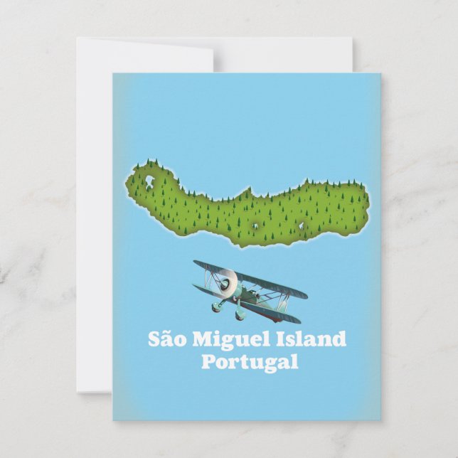 Insel São Miguel Portugal Karte (Vorderseite)