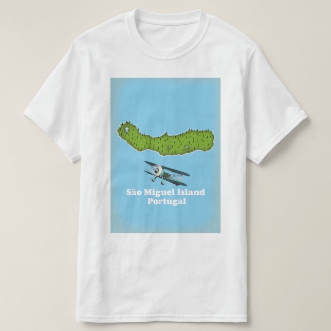Insel São Miguel Portugal Karte T-Shirt (Design vorne)