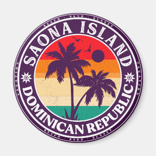 Insel Saona Dominikanische Republik - Retro 60er Magnet