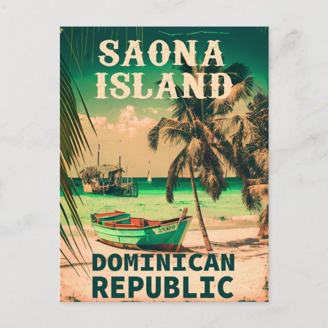 Insel Saona Dominikanische Republik - Retro 60er Postkarte (Vorderseite)