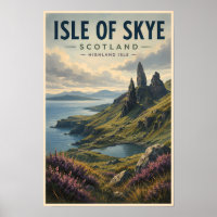Insel Skye Schottland Landschaft Reise Kunst Retro