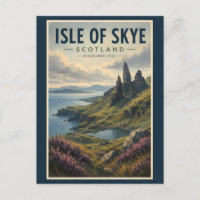 Insel Skye Schottland Landschaft Reise Kunst Retro