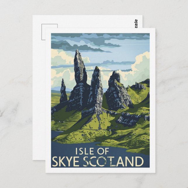 Insel Skye Schottland Vintag Berühmter Reiseort Postkarte (Vorne/Hinten)