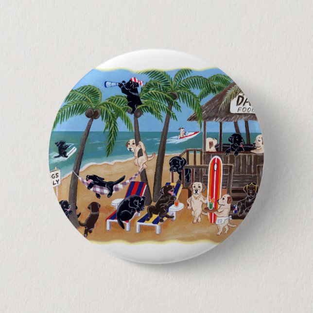 Insel-Sommer-Ferien Labradors Button (Vorderseite)